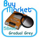 NEW 58mm Graduated Gradual Grey Color filter for DSLR lens