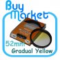 NEW 52mm Graduated Gradual Yellow Color filter for DSLR lens
