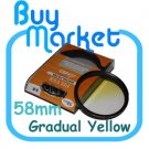 NEW 58mm Graduated Gradual Yellow Color filter for DSLR lens