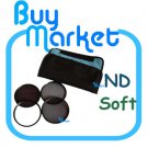 NEW 77mm ND2​ + ND4 + ND8 + Soft Filter ND Kit Set with CASE for DSLR Camera Lens (***Free RA)