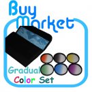 52mm Graduated Blue,Orange,Grey,Green,Purple,Yellow 6 color Filter Set +CASE (***Free RA)