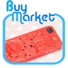 VALUE PACK! NEW RED 3D Rose Blossom Hard Case Cover for Apple iPhone 4 4S 4G