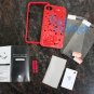 VALUE PACK! NEW RED 3D Rose Blossom Hard Case Cover for Apple iPhone 4 4S 4G