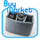 GREY Insert Padded Camera DSLR Inner Folding Divider Partition Protect Case (M)