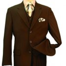 Mens 3pc Executive Brown Suit  42R