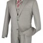 Mens 3pc Executive Gray Suit  46R