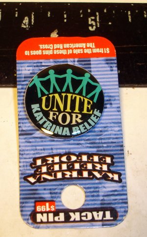HURRICANE KATRINA-ROUND PIN--NEW ORLEANS DISASTER
