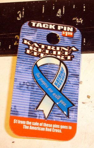 HURRICANE KATRINA--RIBBON RELIEF  PIN--NEW ORLEANS DISASTER