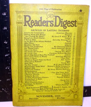 READERS  DIGEST--JUNE  1934-- COMPLETE--VERY GOOD HISTORY OF EVENTS