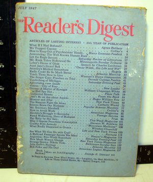 READERS  DIGEST--JULY  1947-- COMPLETE--VERY GOOD HISTORY OF EVENTS
