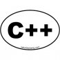 C++ Mini Euro Style Oval Sticker