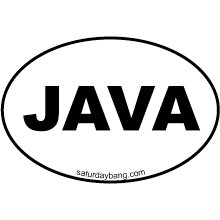 Java Mini Euro Style Oval Sticker