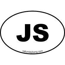 JavaScript Mini Euro Style Oval Sticker (JS)