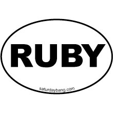RUBY Mini Euro Style Oval Sticker