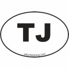 TJ Mini Euro Style Oval Sticker