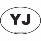 YJ Mini Euro Style Oval Sticker