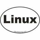 Linux Mini Euro Style Oval Sticker