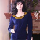 NEW SOFT SURROUNDINGS PLAZA SEQUINED CARDIGAN NAVY S