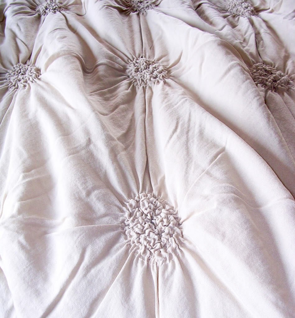 SOFT SURROUNDINGS LOMBARDI SMOCKED COVERLET IVORY QUEEN