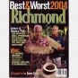 RICHMOND VA Magazine August 2004 Best Worst Restaurants GENE COX Doug Wilder Rudy Boesch
