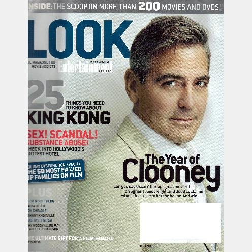 LOOK Magazine ENTERTAINMENT WEEKLY December 2005  GEORGE CLOONEY Maria Bello