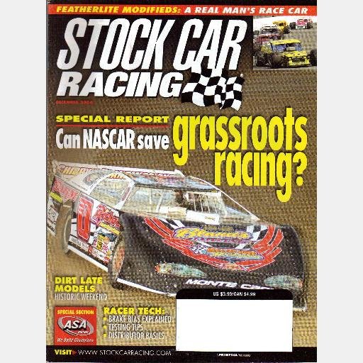 STOCK CAR RACING Magazine December 2004 Dave Reutinamm Featherlite Modifieds Bias Braking