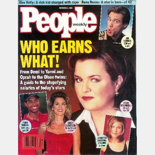 PEOPLE Weekly November 4 1996 Rosie O'Donnell Cindy Crawford Jen Aniston Traci Bingham Baywatch