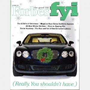 FORBES FYI December 2005 Magazine RYAN OAKES Continental Flying Spur Catalina Island