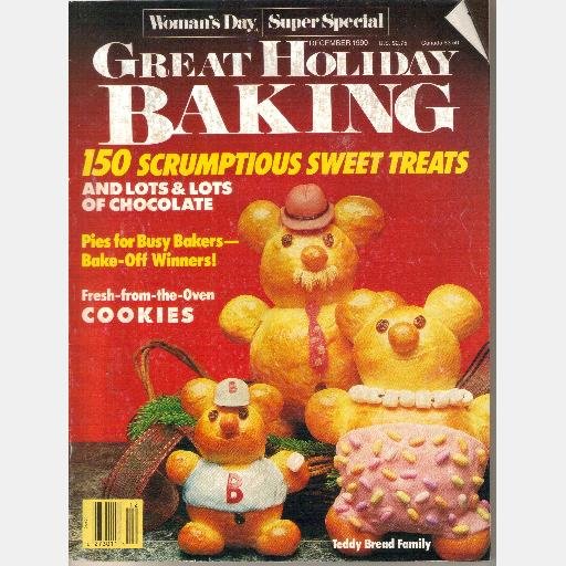 WOMAN'S DAY GREAT HOLIDAY BAKING December 1990 Teddy Bread Family Russian Pistachio Pudding
