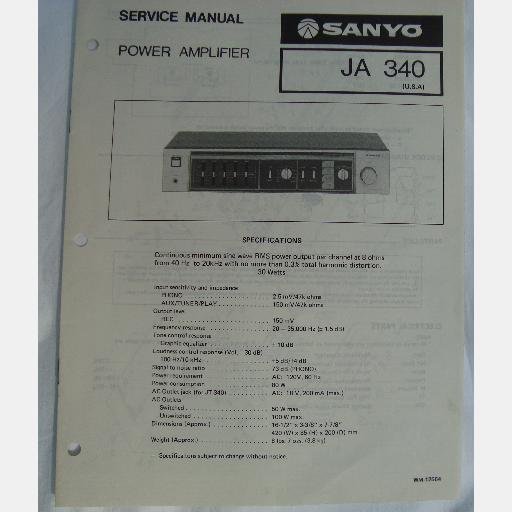 Sanyo JA340 Power Amplifier Service Manual WM-12564