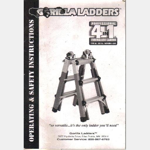GORILLA LADDERS Operating and Safety Instructions Owner's Manual Guide
