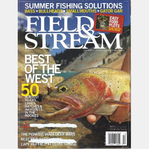 FIELD & STREAM July 2005 Cape Buffalo North Shore Lake Superior Steelhead Alligator Gar