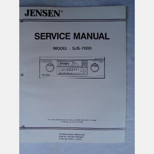 JENSEN SJS 7000 STEREO SERVICE MANUAL AM FM CASSETTE PLAYER
