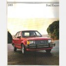 Ford Escort 1985 Sales Brochure booklet