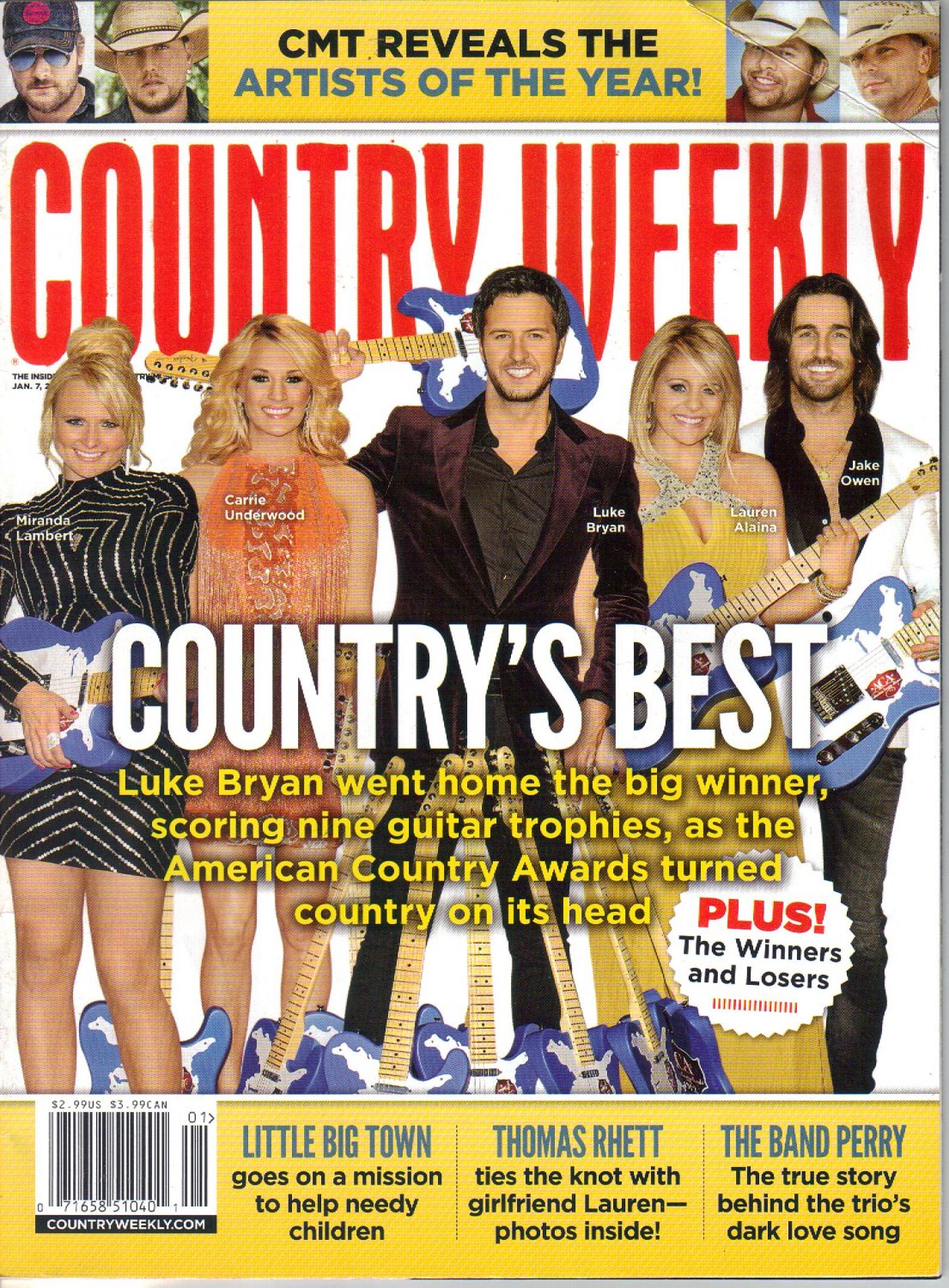 Country Weekly Magazine-January 7 2013-The Kinleys-Thomas Rhett-Brett ...