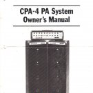 RANDALL INSTRUMENTS INC Owners Manual Schematic CPA 4 PA System Amp Amplifier Public Address