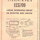 SYLVANIA ECG709 Linear Integrated Circuit FM Detector Limiter Owner Manual Guide Circuit Schematic