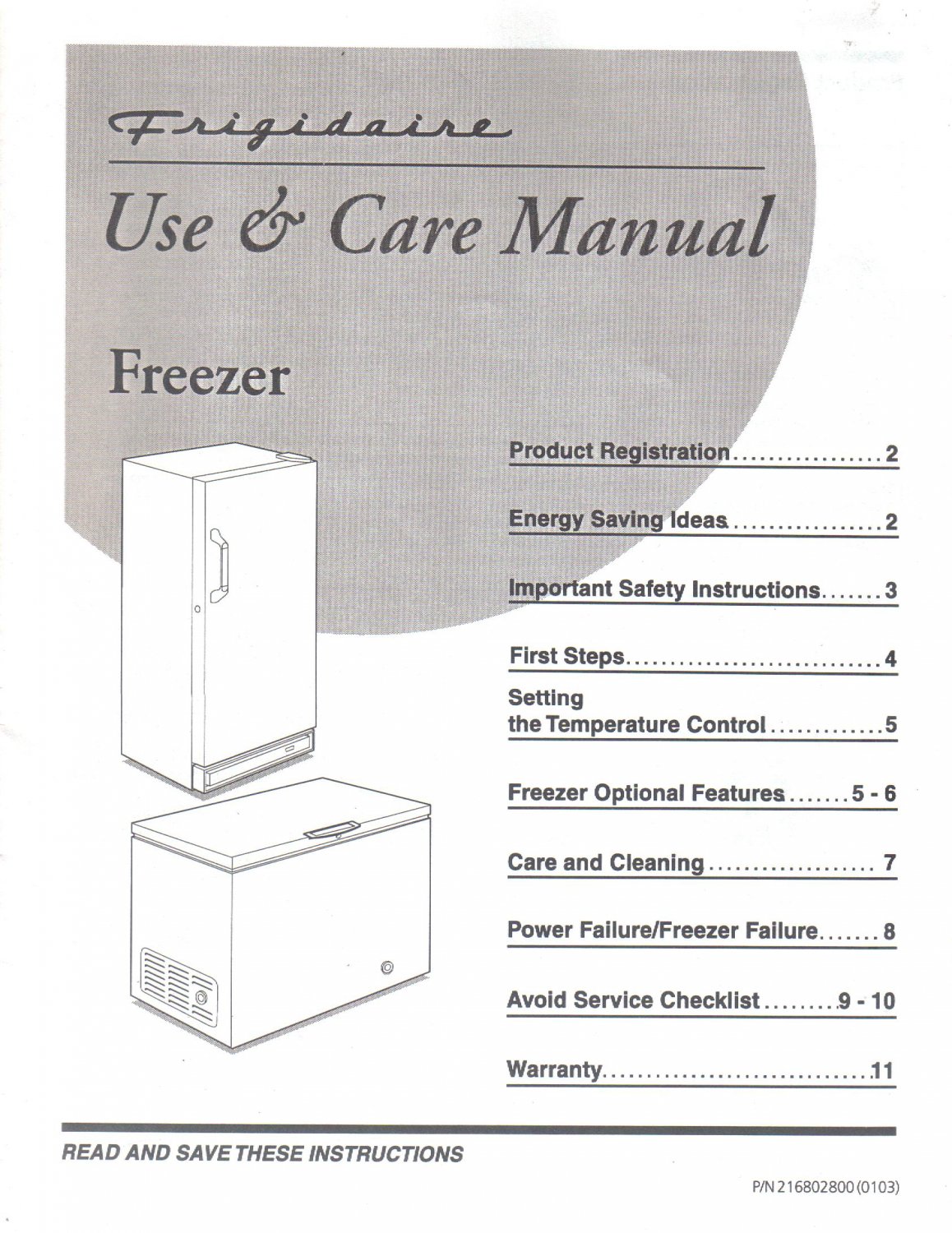 Frigidaire Upright Freezer Manual