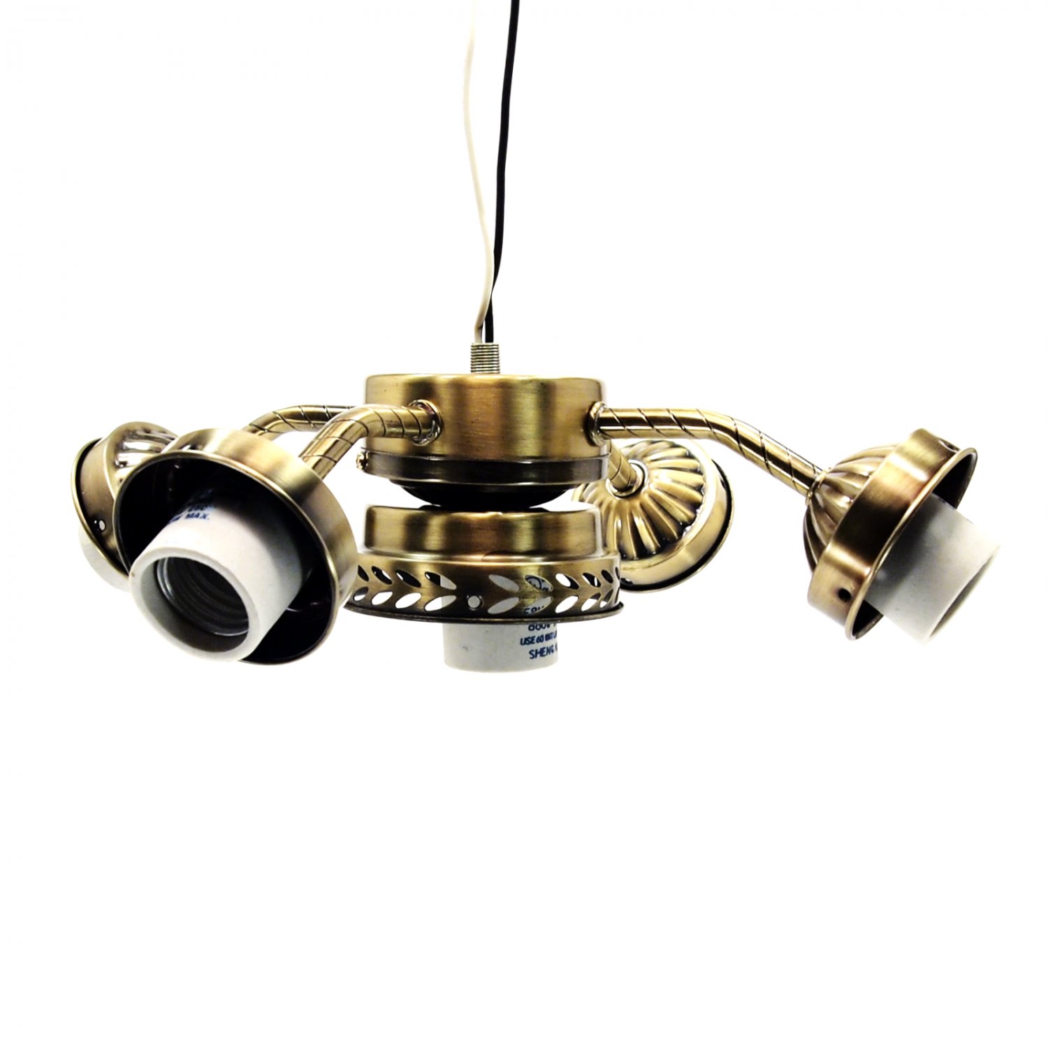 Ceiling Fan Light Kit Straight Arm 5 Lamp With Pull Switch Antique Ceiling Fan Light Kit Straight Arm 5 Lamp With Pull Switch Antique Brass 236 L03ab