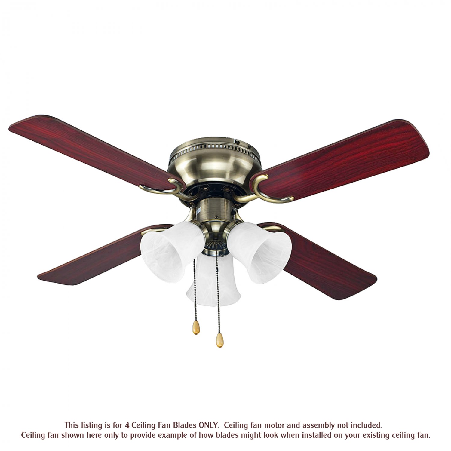 Replacement Blades for 38"42" Ceiling Fan Reversible Dark Oak / Mahogany 4pack _328B06