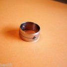 New Size 7 1/2 Leaf Frosted Stainless Steel Ring