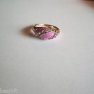 New Size 6 1/2 Gold Plated Clear Rhinestones & Purple Ring