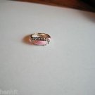 New Size 5 Gold Plated Ring- Pink With Clear Rhinestones
