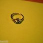 New Silver Plate 3 Green Rhinestones Ring Size 8 1/2