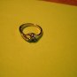 New Silver Plate 3 Green Rhinestones Ring Size 8 1/2