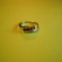 New Silver Plated Ring With Five Red Rhinestones Size 8 1/2