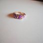 New Size 7 1/2 Clear Rhiestones With Purple Gold Plated Ring