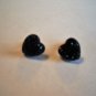 New Black Beaded Heart Post Earrings For Pierced Ears