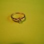 New Size 6 1/2 Gold Plated Round Solitaire CZ Clear Rhinestone Ring