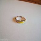 New Size 8 1/2 Clear Rhinestones With Yellow Enamel Gold Plated Ring
